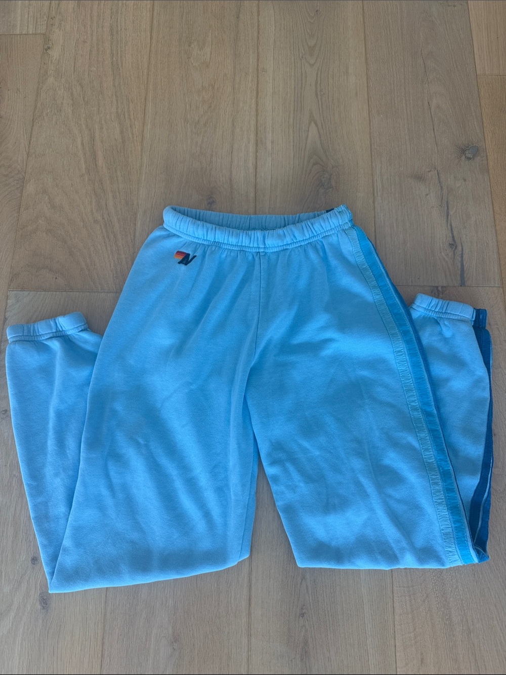 Aviator Nation Sky Blue Kids Sweatpants with Darker Blue Side Stripe